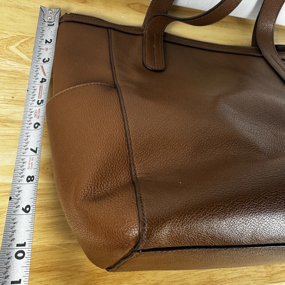 Fossil Mimi Brown Pebble Leather Shopper Tote Handbag Purse Shoulder Bag - Picture 16 of 16